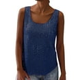 thumbnail image 5 of Sequin Top for Women Sleeveless Navy Sparkly Shirt Shiny Tops Sequin Shirt Women'S Holiday Tops, 5 of 6