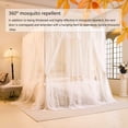 thumbnail image 2 of 4-Post Bed Canopy With Ruffle Decoration, Double Layer Cozy Mesh Mosquito Net For Adults, Wedding, Bedroom, 2 of 5