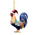 thumbnail image 5 of Colgantes de árbol de Navidad con dibujos de gallos de acrílico en 2D, bonitos adornos colgantes para sombreros de Navidad, regalos de Navidad, decoración para fiestas y el hogar, 5 of 5