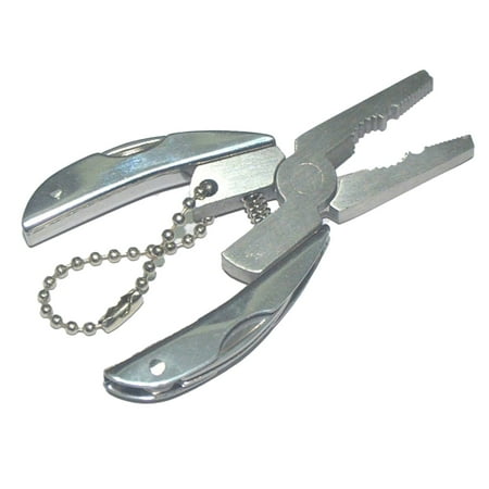 7-in-1 Mini Multitool Pliers Keychain - Stainless Steel Folding Tool Set for Camping Hiking & Daily Use