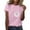 Pink, variant on Summer T-Shirts for Womens Spring Flowers Print Shirts Top Casual Crew Neck Short Sleeve Blouses Fashion Loose Pullover Tops