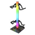 thumbnail image 1 of Soporte para auriculares para juegos Soporte de exhibición de auriculares RGB Soporte de auriculares brillante Carga para auriculares universales, 1 of 9