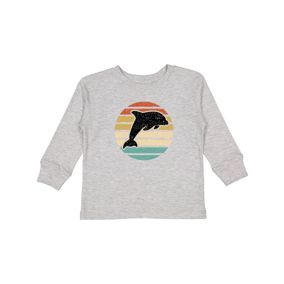 Inktastic Dolphin Cute Beach and Vacation Boys or Girls Long Sleeve Toddler T-Shirt