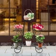 thumbnail image 5 of Heavy-Duty 6-Tier Metal Plant Stand with 33lbs Load Capacity, Black Powder-Coated Iron Flower Display Rack for Indoor Outdoor Garden, Balcony, Wedding Decor, 5 of 15