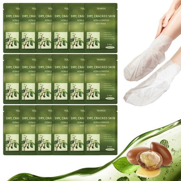 Mascarillas hidratantes para pies TEAWOO con manteca de karité, 18 pares