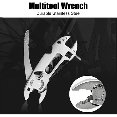 GEREMF-Multitool Wrench Multifunctional Tools Pliers Screwdriver Stainless Steel Multitool Pliers Foldable Multipurpose Portable Multi Tool Wrench for Camping Fishing DIY
