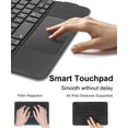 thumbnail image 3 of 7 Color Backlit Wireless Keyboard with Built-in Trackpad, Detachable Magnetic Multi-Angle Tablet Cover for iPad mini 6th & 7th Generation，Black, 3 of 20
