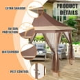thumbnail image 4 of COBIZI 12'x12' Gazebo Tent Outdoor Pop up Gazebo Canopy Shelter with Mosquito Netting, Brown, 4 of 13