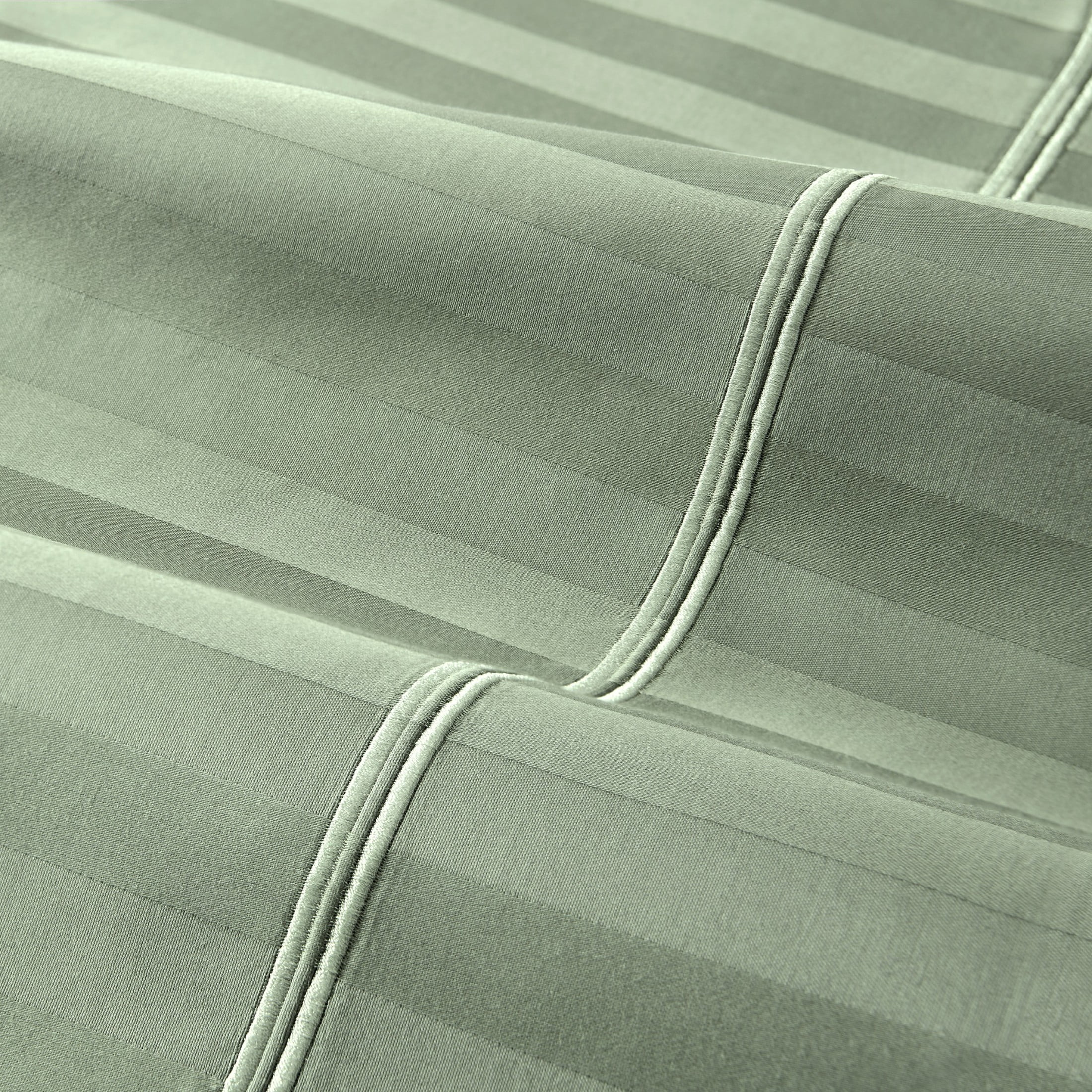 Wamsutta 1846 650 Thread Count Sea Spray Stripe Egyptian Giza Cotton Sateen Pillow Cases, King (2 Count)