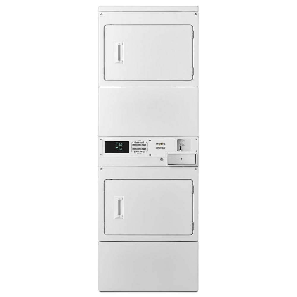 Whirlpool CSP2940HQ 7.4 cu. ft. White Electric Double Stacked Commercial Dryer Coin Operated
