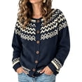 thumbnail image 3 of JUUNthy Womens Cardigan Sweater, Vintage Pattern Button Down Long Sleeve 2026 Fashion Casual Knit Outerwear Khaki M, 3 of 9