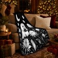 thumbnail image 3 of Whimsical Ghost Garden Night Scene, Festive Halloween Scene, Warm Flannel Blanket for Living Room and Reading Nook, Art Lovers Halloween Gift, Fantasy Home Decor, 3 of 9
