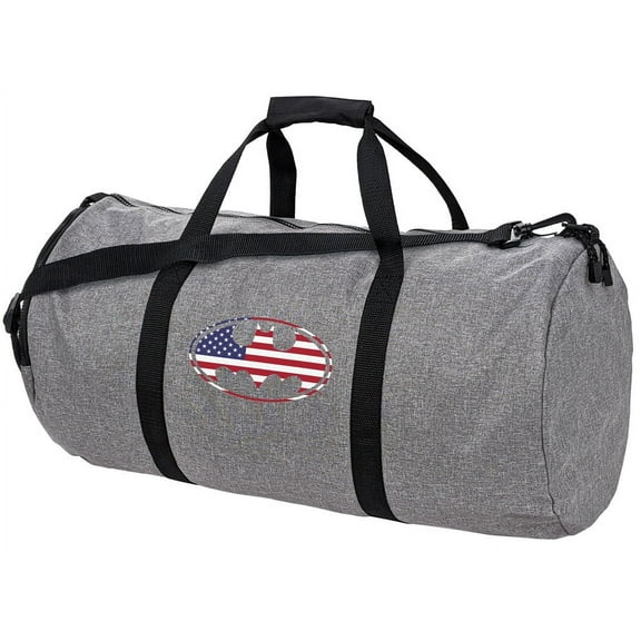 Batman USA American Flag Shield Logo Lightweight Duffel Bag for Sports and Gym Packable for Travel