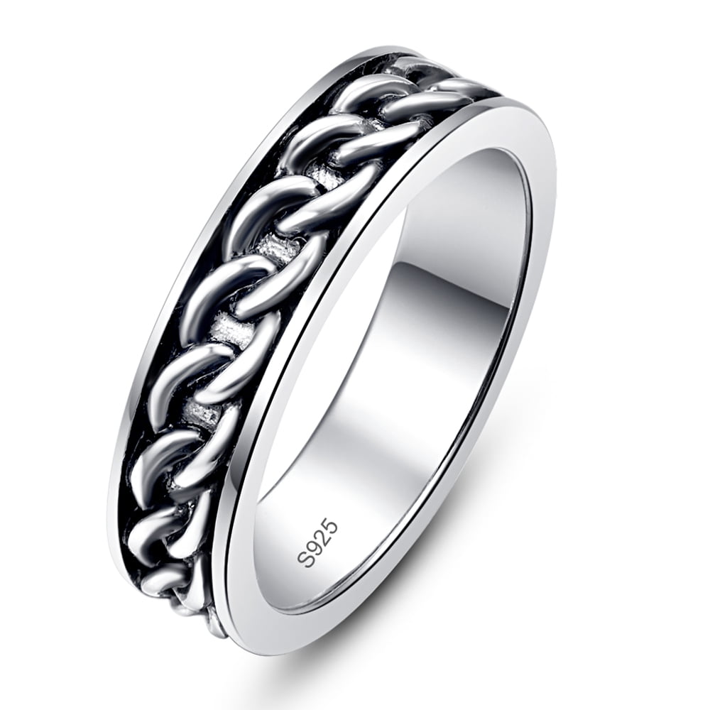 925 sterling silver rings for Unisex with spinner chain Celtic knot design