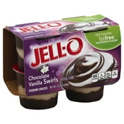 Jell-O Fat-Free Chocolate Vanilla Swirls Pudding Snack, 3.875 Oz., 4 Count