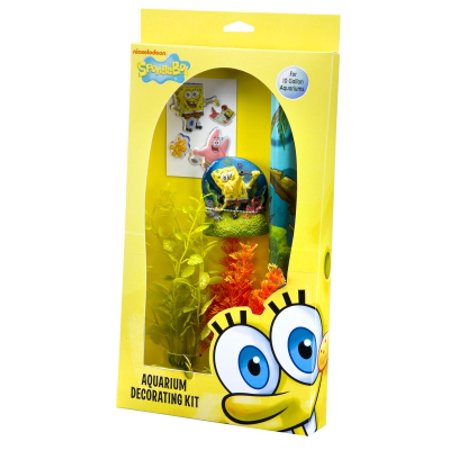 spongebob kit aquarium plax penn decorating squarepants multicolor nickelodeon