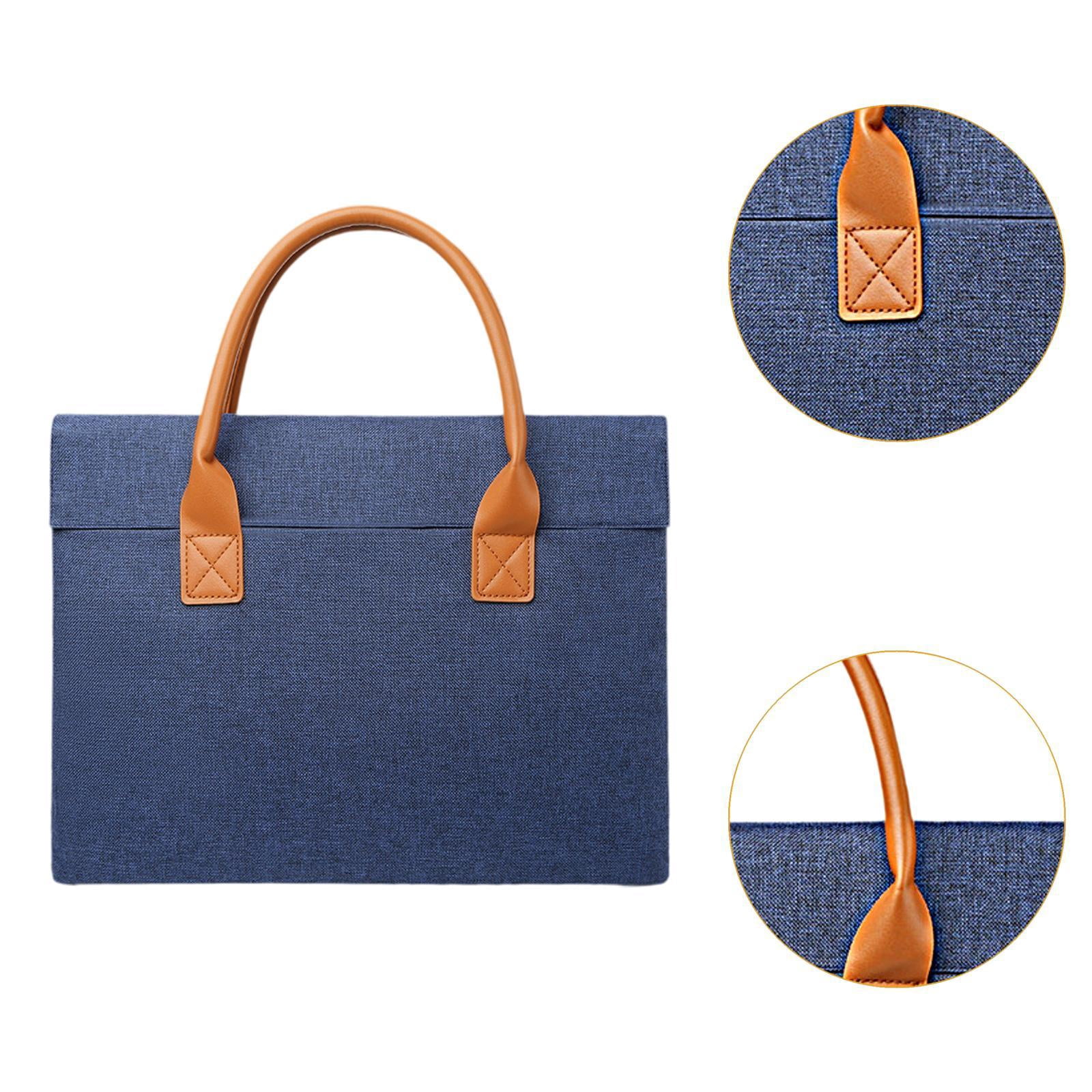 Wxqbjtam Briefcase for Men Women Business Wear Resistant Lightweight Stylish Oxford Cloth 43x31x4 cm Blue
