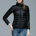 thumbnail image 6 of HNMKIU Women Winter Thin and Light Down Coat Casual Slim Quilted Jacket Womens Coats Stand Collar Warm Outerwear for Cold Weather Comfortable Fit 02_Black,L, 6 of 6