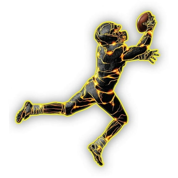 Football Player Lightning - 3" Vinyl Sticker - For Car Laptop I-Pad Phone Helmet Hard Hat - Waterproof Decal