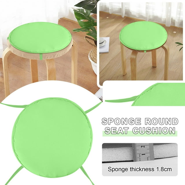 Coussin Rond pour Chaise de Jardin pour l'Extérieur – Coussinet de Siège Rond pour Tabouret, Patio, Salle à Manger avec Quatre Attaches