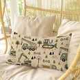 thumbnail image 4 of Cartoon Tractor Pillow Covers, Linen Long Throw Pillow Case, Cute Digger Shovel Truck Car Khaki Holiday Pillow Protector Decorative Cushion Cover for Living Room/Bedroom 20" x 30", 4 of 8