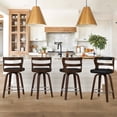 thumbnail image 6 of Dycanpo 26" Swivel Hollow Back Counter Bar Stools Set of 2, PU Leather Kitchen Island Chairs, Black, 6 of 11