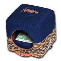 Touchdog 70s Vintage-Tribal Throwback Convertible and Reversible Squared 2-in-1 Collapsible Dog House Bed