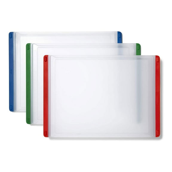 OXO Good Grips 3 Piece Non Slip Double Sided Cutting Board Set, Clear