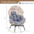 thumbnail image 2 of Costway Oversized Egg Style Chair with Cushions & Headrest Heavy-Duty Metal Frame for Yard Grey, 2 of 10