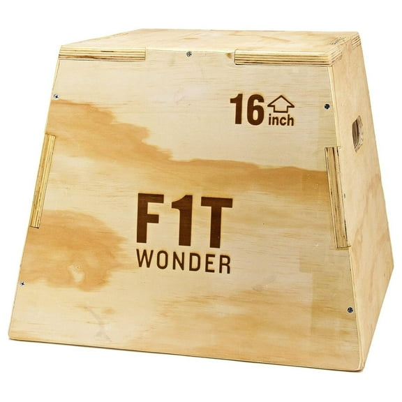 Traditional Wood Plyometric Box Kit Jump Training & Conditioning (16in, Needs Assembly)