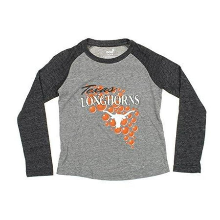 - OuterStuff NCAA Texas Longhorns Youth Girls Mother Of Pearl Long Sleeve Tee, Grey
