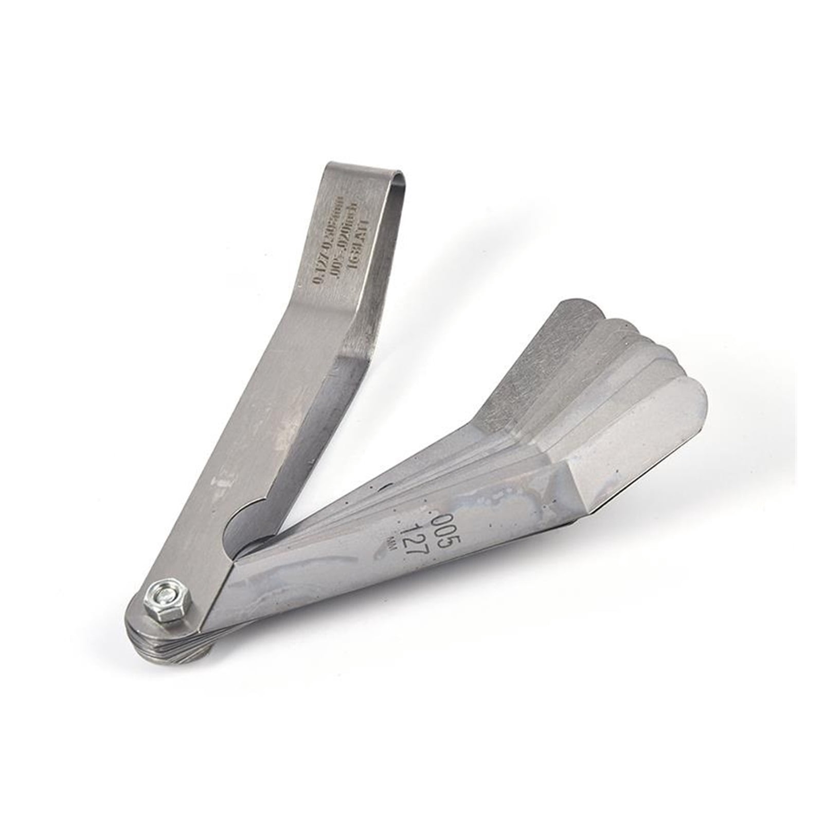1 Set For 16 Blades Feeler Gauge 0.05 To 1mm Thickness Curved Stainless Steel Gap Metric Filler Feeler Gauge ,Easy to Use