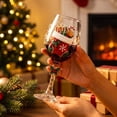 thumbnail image 5 of 4-Piece Hand-Painted Christmas Wine Glasses – Crystal Goblets with Tree Snowflake Design for Holiday, 5 of 7