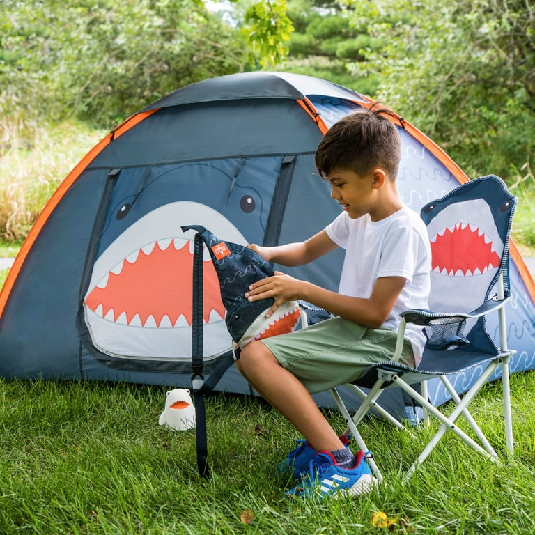 Firefly! Outdoor Gear Finn The Shark Kid's Camping Chair - Navy/Orange/Gray Color