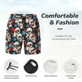 thumbnail image 2 of Kdxio rock record Skull artist Print Men's Swim Trunks with Compression Liner 7 Inch Inseam Quick Dry Swim Shorts, 2 of 5