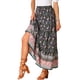 thumbnail image 4 of Faldas Boho para Mujeres INSPIRE CHIC con Estampado Floral, Faldas Maxi Casuales de Cintura Elástica para Primavera Verano, Talla XS, Azul Marino, 4 of 6