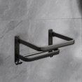 thumbnail image 6 of kowaku Towel Basin Hanger, Foldable Bathroom Organizer, Washstand Wall Mount Towel Bar for Outdoor Indoor Workshop Kitchen Double Rod, 6 of 9