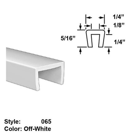 

Food-Grade Nylon Plastic U-Channel Push-On Trim Style 065 - Ht. 5/16 x Wd. 1/4 - Off-White - 25 ft long