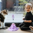 thumbnail image 4 of TIMIFIS Cat Toys Pet Turntable Cats Toy Four Layer Space Tower Cats Turntable Can Insert Feather Cats Self Hi Relaxation Tool - Fall/Winter, 4 of 5