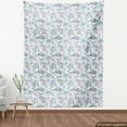 thumbnail image 4 of Ambesonne Floral Fabric by the Yard Upholstery, Flower Leaves Sketch Buds, 10 Yards, White Lilac Azure Blue, 4 of 5