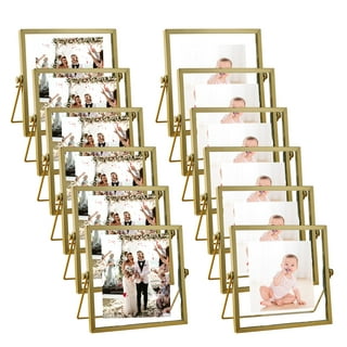 8 Pack Gold 5x7 Floating Glass Picture Frames for Tabletop, Pressed  Flowers, Home Decor