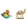 thumbnail image 1 of Figura de de cristal, figura de camello, escultura animal, estatuilla moderna, adorno elaborado en resina, adecuado para sala de estar, ofici, 1 of 8