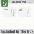 thumbnail image 4 of Ventilador de techo Hunter Sea Wind, 48 pulgadas, negro, cadena de tracción de 5 aspas, 4 of 9