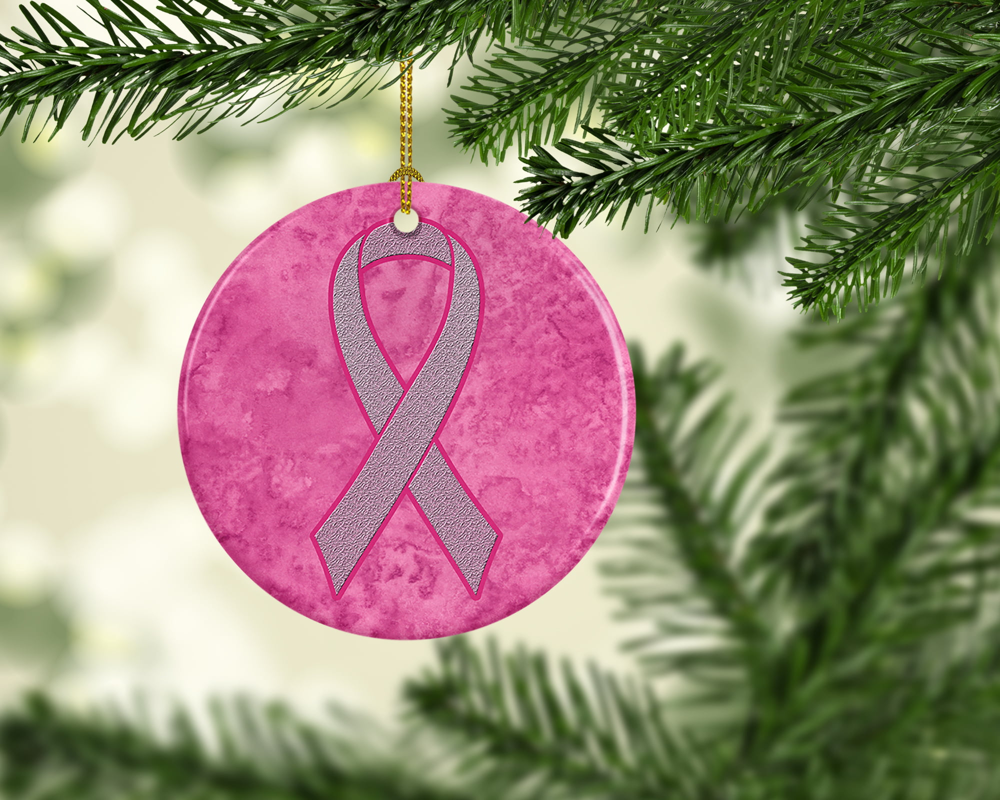 Glitter Christmas Ornament Awareness Ribbon Ornament Breast Cancer Ornament Gifts for Her Gifts for Mom Pink Ribbon Pink Power