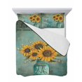 thumbnail image 7 of Vintage Sunflower Twin Size Down Alternative Comforter, Lightweight Comforter Quilt Bedding Set with Pillow Shams Teal Retro Summer Botanical Floral All Seasons Bed Comforter Duvet Insert 68"x86", 7 of 7