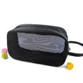 thumbnail image 1 of Bolsa de ducha de malla, organizador de accesorios de malla portátil negro, bolsa para gimnasio, dormitorio universitario (negro), 1 of 4