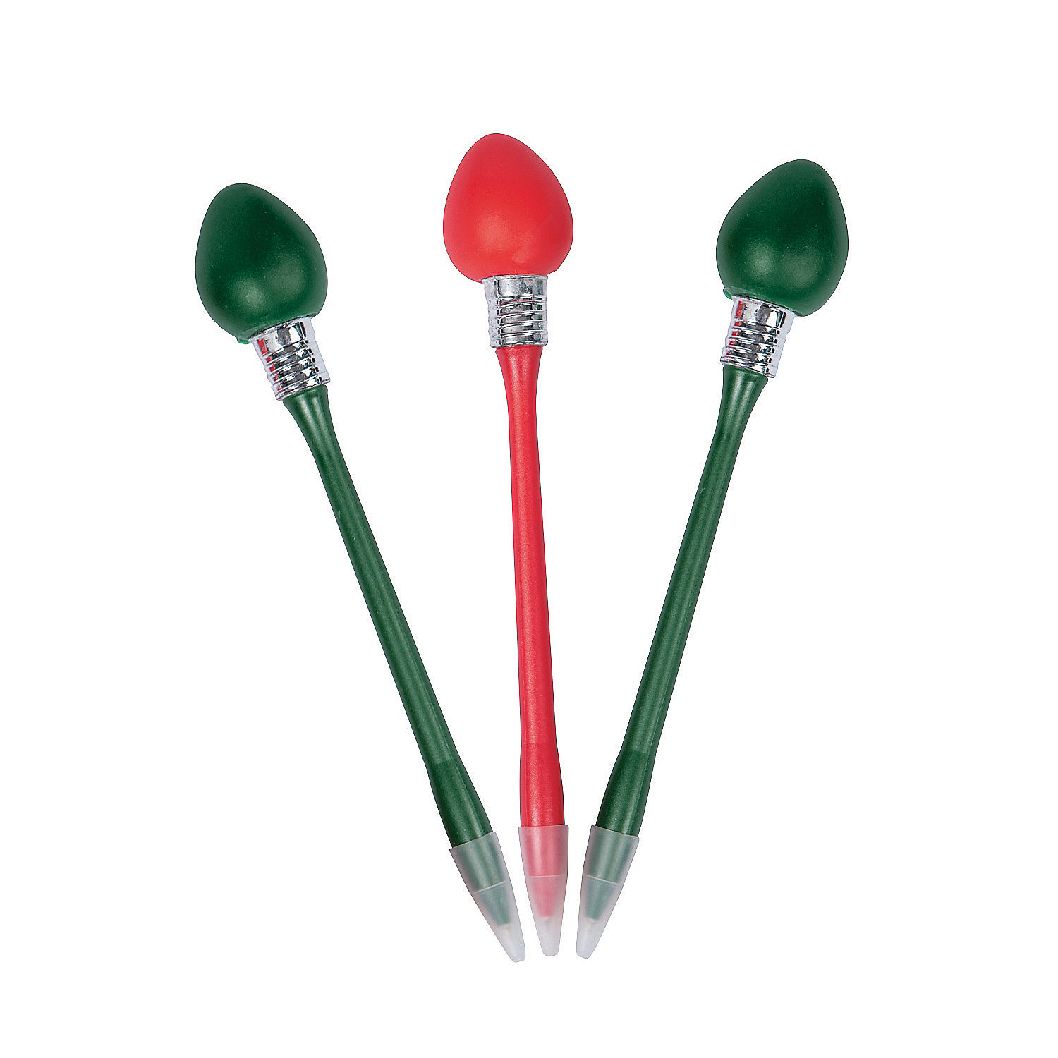 Light Up Christmas Bulb Pens 18Ct Party Favors 18 Pieces