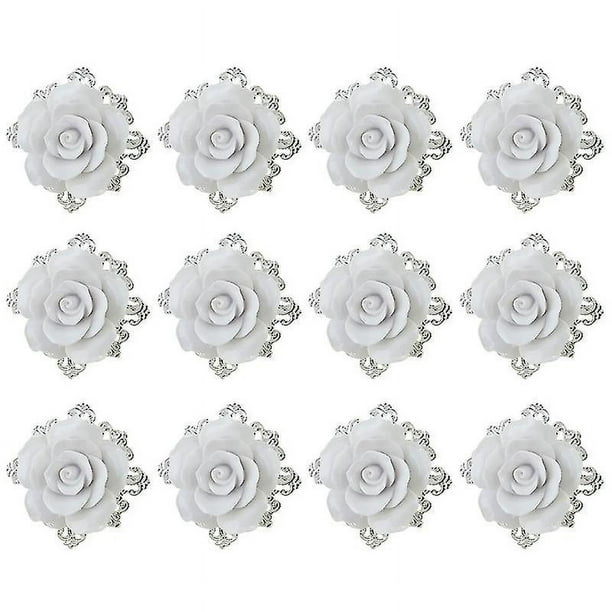 Anillos para servilletas, fiestas de cumpleaños, manualidades decorativas hechas a mano, paquete de 12