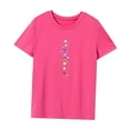 thumbnail image 3 of Camiseta para mujer, camiseta básica de verano para el trabajo, vacaciones, deportes, regalo del día de San Valentín Rosa Rosa, 3 of 7