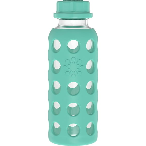 Botella de vidrio Lifefactory 266 ml con funda de silicona color kale